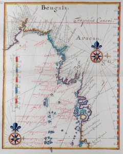インド: オランダ領東インドの地図。 「ベンガラ」。 作： Dutch School