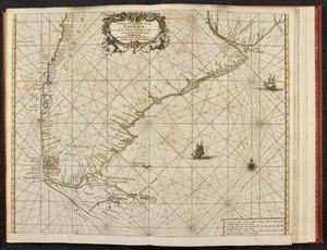 ティエラ デル フエゴ島のホーン岬の地図、ヘンドリック ドンカー作、1660 年頃 ( 彫刻） 作： Dutch School