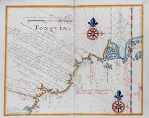 トンキン、中国の地図。 作： Dutch School