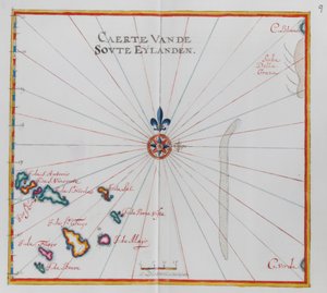 カーボベルデ諸島の地図。 作： Dutch School