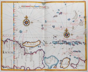 ジャワ島の地図; マドゥラ; バリと他の島々。 作： Dutch School