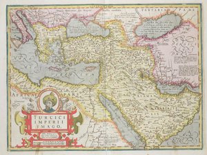 メルカトルアトラスパブからのトルコ帝国の地図。ジョドカス・ホンディウス（1563-1612）アムステルダム、1606