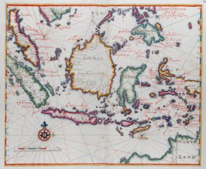 ボルネオ、クレベス (スラウェシ)、ジャワ、その他のインドネシアの島々を示す地図。