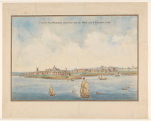 ニューアムステルダムとマンハッタン、1660年頃 作： Dutch School