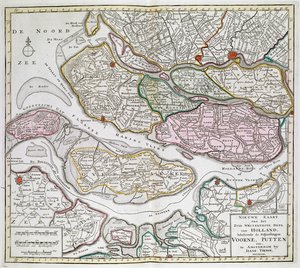 オランダ南西部の新しい地図。フォルネ、プッテンなどのバイリウィックを含む [オランダの 36 枚の地図] Isaak Tirion1739 年から 1757 年の間。 作： Dutch School