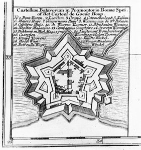 バタビアン城の計画、喜望峰c.1803-1806 作： Dutch School
