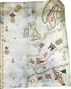 西ヨーロッパと北アフリカのポルトランチャート、1580年頃 作： Dutch School