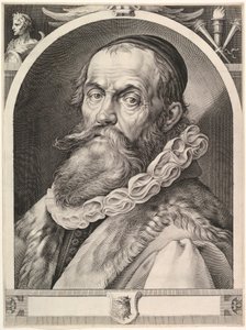 ヘンドリック・ゴルツィウスの肖像、パブ。 1617年。 作： Dutch School