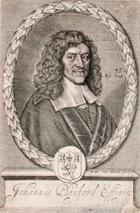 フレデリック・ヘンドリック・ファン・ホーヴェ（c.1628-98）が彫ったジョン・プレイフォード（1623-86）の肖像（エングレーヴィング 作： Dutch School