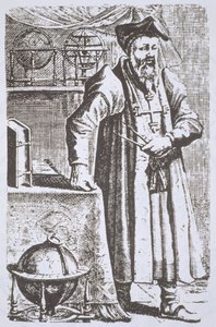 ウィリアム・ポステルの肖像（1510-81）、彼の大学から、ライデン、1643年、19世紀後半に出版された歴史の魔法で説明 作： Dutch School