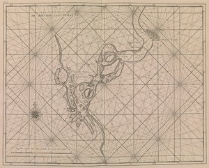1726年頃、スラートへの川沿い（版画） 作： Dutch School
