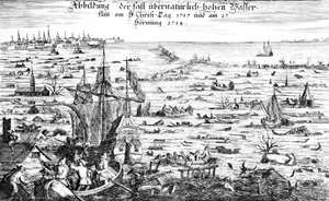 1717年のクリスマスの大洪水 作： Dutch School