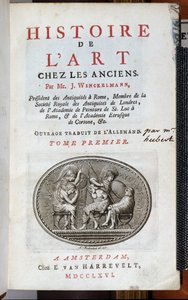ヨハンヨアヒムヴィンケルマン（1717-68）による歴史芸術の歴史のタイトルページ、アムステルダム、1766年 作： Dutch School