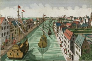 デルフトのケッテル門の眺め 作： Dutch School