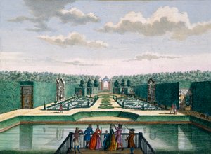 Hendrick de LethとMatthias Brouerius Van NidekによるHet Zeganpralent Kennemerlantからのパルテルと凱旋門、ミーレシュタインの眺め、1700年から1730年に出版
