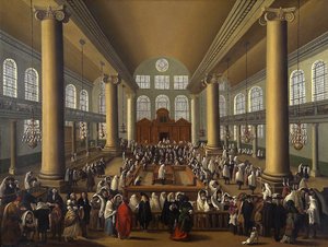 ポルトガルのシナゴーグ、アムステルダム 作： Dutch School Dutch School