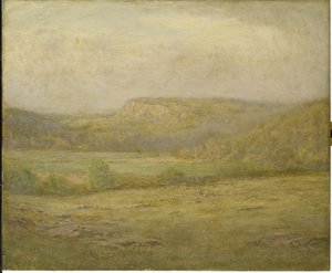 ニューイングランドヒルズ、1901年（木製パネルに油彩） 作： Dwight William Tryon