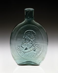 図柄入りフラスコ、1847年頃（非鉛ガラス
