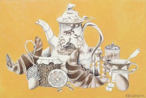 朝食、1993（紙にアクリル） 作： E.B. Watts