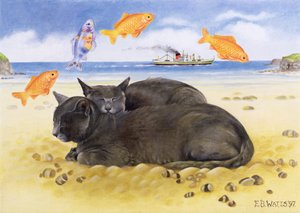 Fish Dreams、1997（キャンバスにアクリル） 作： E.B. Watts