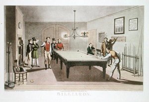 ビリヤード」G.ハントの彫刻、1827年発行（エッチング） 作： E.F. (after) Lambert