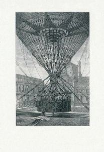 熱気球、パブを使用したパノラマ表示プラットフォーム。 c.1880（bw彫刻） 作： E. A. Tilly