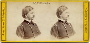 ナサニエル・プレンティス・バンクス（1816-94）、アメリカの政治家および北軍の将軍（ステレオ写真）