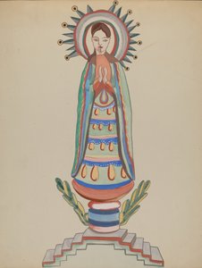 ニューメキシコ州、「ブルト」、色とりどりの木製フィギュア