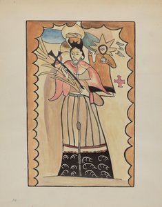 セント ジョン ネポムセン - バッファローの皮に描かれた 1800 年以前、1935 年 1942 年。