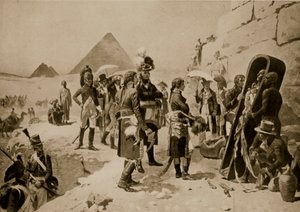エジプトのナポレオン、「ハッチンソンの国家の歴史」、1915年頃のイラスト 作： E. Fiorillo