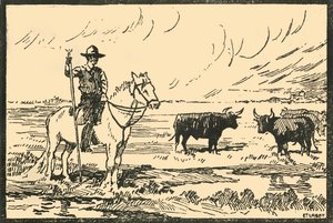 「カマルグの風景 - カマルグの眺め」、1920 年代。 作： E Laget
