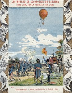 フランス人技師ジャン・マリー・ジョセフ（Jean-Marie-Joseph）・クーテル（1748-1835）が、フランス革命軍が敵を偵察するために作ったバルーン 作： E. Letellier