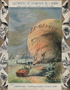 ハノーバー近郊での航空機「ル・ジャイアント」の落下 - 1863年10月 作： E. Letellier