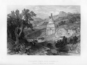 アブサロムの墓、イスラエル、エルサレムの近く、1841年。 作： E. Redclyffe
