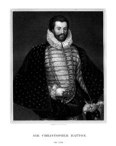 クリストファーハットン卿、イギリスの政治家、1827年。 作： E. Scriven