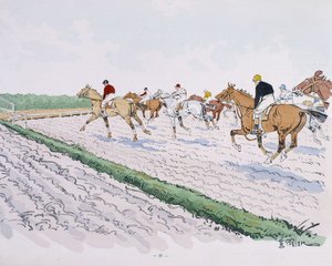 競馬 - Thelemによる描画 作： E. Thelem