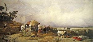 ハイランドでの収穫（水彩・紙） 作： E. and Callcott A. W. Landseer