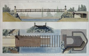 ジャンジョセフスルピス（1826-1911）によって彫刻された、ヴァンセンヌの森とルイリー島の橋、「プロムナードドパリ」のイラスト 作： E. and Dardoize, Louis Emile Hochereau