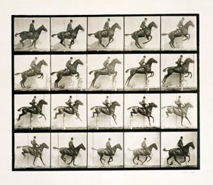 柵を飛び越える男と馬、1887年