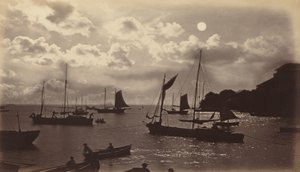 月光効果-パナマ湾、1877年。 作： Eadweard Muybridge