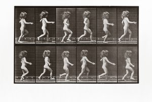 走っている子供、1887年、アニマルロコモーションのプレート469 作： Eadweard Muybridge