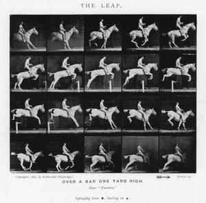 エドワード・マイブリッジ跳躍」（モノクロ写真 作： Eadweard Muybridge