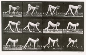 障害者の少年が這う、「動物の移動」からのプレート539、1887 作： Eadweard Muybridge