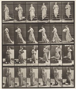 プレート141階段の下りと扇風機のひらき 作： Eadweard Muybridge