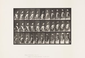 プレート148階段を下りてバケツの水を持って回る 作： Eadweard Muybridge