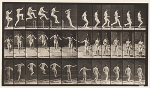 プレート155。ジャンプ、ランニング、ストレート走り高跳び 作： Eadweard Muybridge