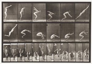 プレート163。ジャンプ。スタンディングブロードジャンプ、1872-1885 作： Eadweard Muybridge