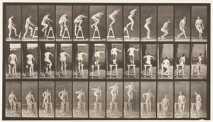 プレート171。トレッスルを踏む。ジャンプダウン、ターン 作： Eadweard Muybridge