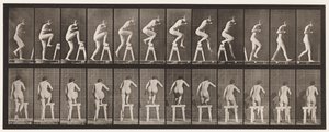 プレート178架台を踏む・越える 作： Eadweard Muybridge