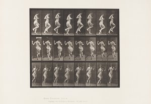 プレート185.左足でホッピング、1885 作： Eadweard Muybridge